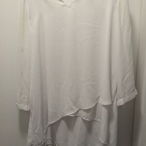 JohnPaulRichard White Semi-Sheer Blouse